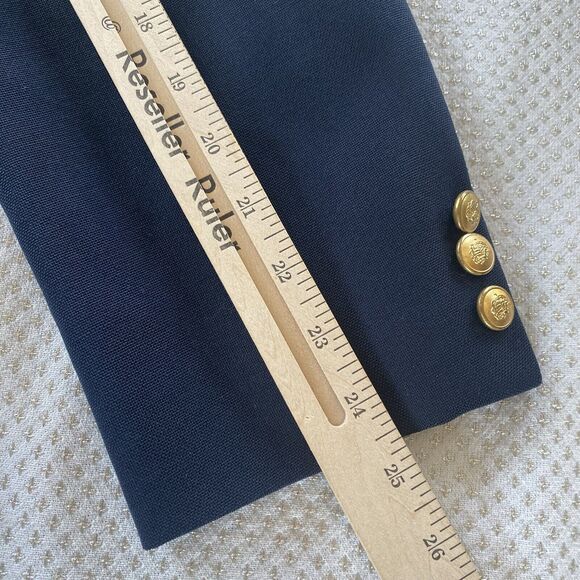 Chaps Ralph Lauren Sport Coat Mens 45 Blue Suit Blazer Jacket Gold Button USA - Picture 10 of 15